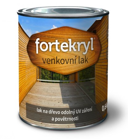 FORTEKRYL venkovní lak 0,6 kg - Hmotnost: 0,6 kg, Stupeň lesku: mat