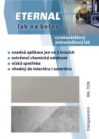 ETERNAL lak na beton 2,5 kg - Odstín: Transparentní, Hmotnost: 2,5 kg